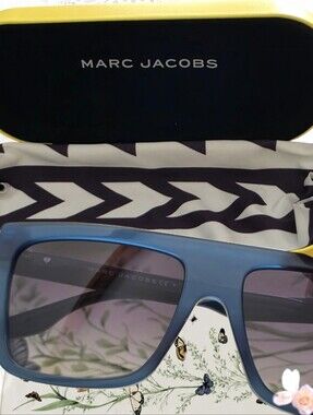 NWOT Marc Jacobs MARC 639/S Oversized Square Sunglasses Blue Gradient CAT 3